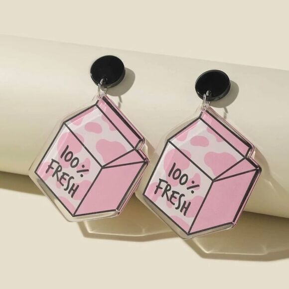 Milk Carton Earrings  - Picture 2 of 3
